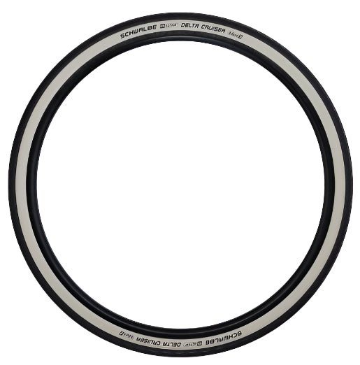Schwalbe Delta Cruiser 700x28C Whitewall Reflective Tyre