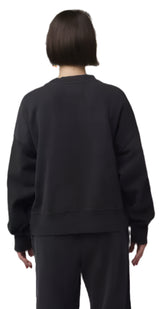 Fox Womens WORDMARK Oversized Fleece CREW Black BACK FACING MODEL