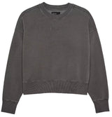 Fox Womens WORDMARK Oversized Fleece CREW Pewter FRONT