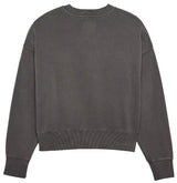 Fox Womens WORDMARK Oversized Fleece CREW Pewter BACK