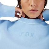 Fox Wordmark OV Fleece Crew Cashmere Blue FRONT DETAIL