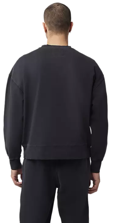 Fox WORDMARK Oversized Fleece CREW Black BACK FACING MODEL