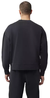 Fox WORDMARK Oversized Fleece CREW Black BACK FACING MODEL