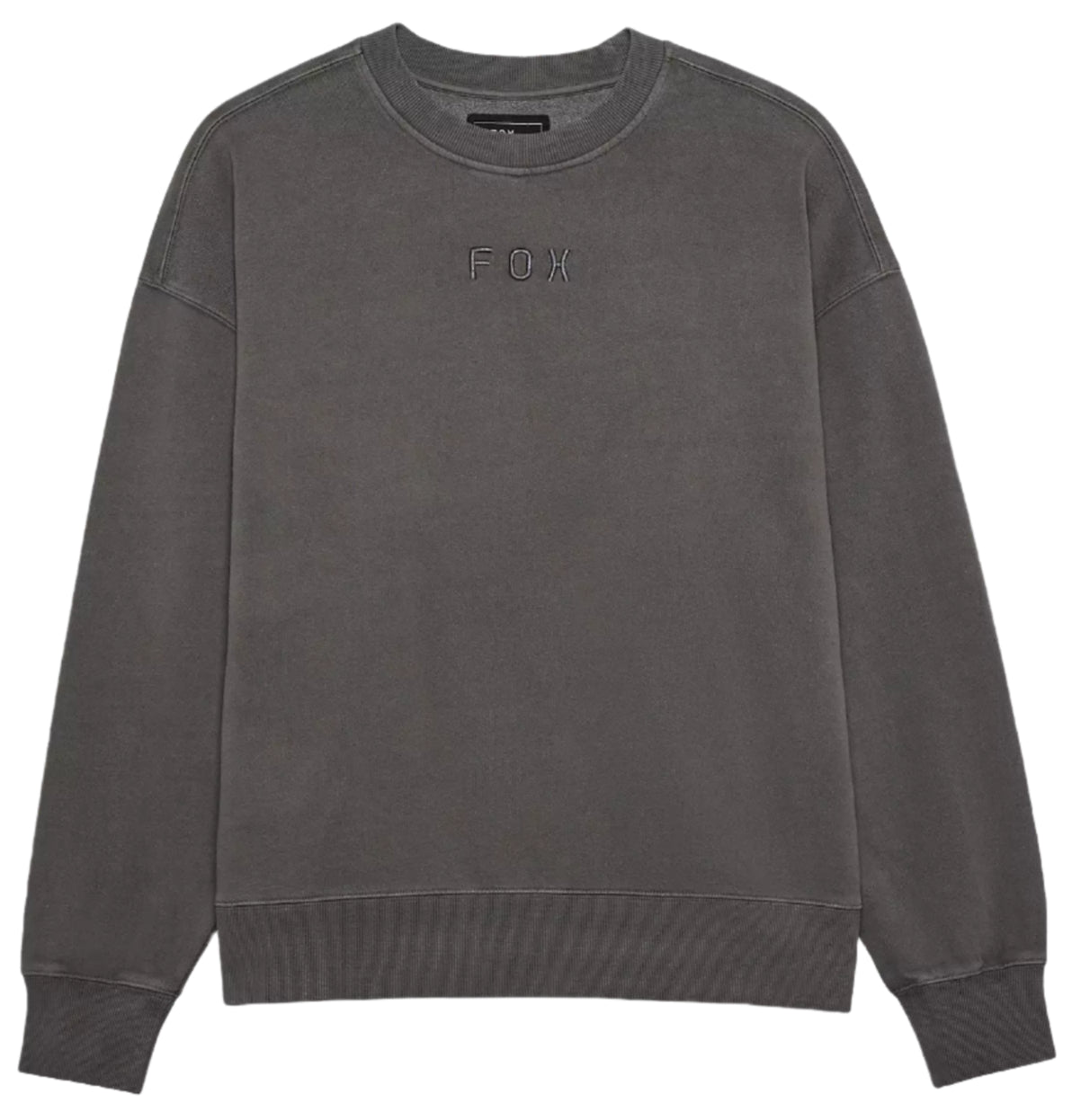 Fox WORDMARK Oversized Fleece CREW Pewter FRONT