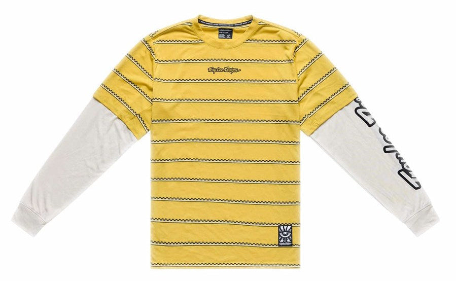 Troy Lee Designs Skyline Fakie Ride Long Sleeve Jersey Stripe Butter FRONT