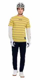 Troy Lee Designs Skyline Fakie Ride Long Sleeve Jersey Stripe Butter FRONT FACING MODEL