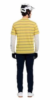Troy Lee Designs Skyline Fakie Ride Long Sleeve Jersey Stripe Butter BACK FACING MODEL