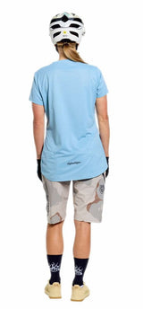 Troy Lee Designs Womens Lilium Pro Short Sleeve Jersey Mono Dawn Blue BACK FACING MODEL
