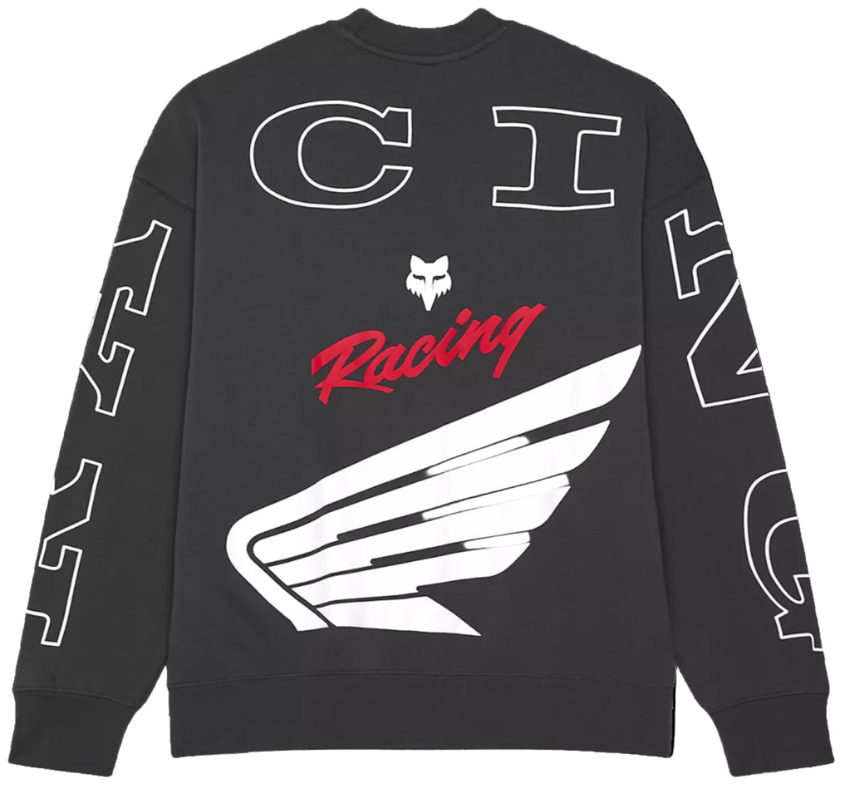 Fox Honda Oversized Fleece Crew Dark Shadow  BACK