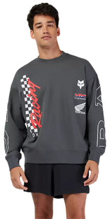 Fox Honda Oversized Fleece Crew Dark Shadow FRONT FACING MODEL