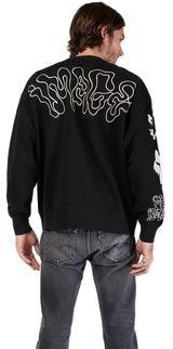 Fox Hello Future Oversized FLC Crew Black BACK FACING MODEL