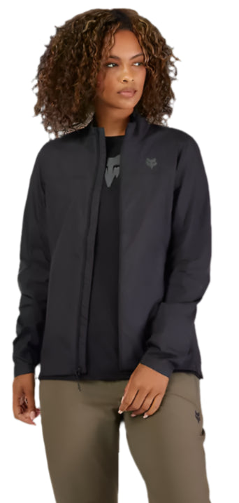 Fox Womens Ranger Wind Jacket Black FRON FACING MODEL