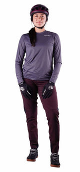 Troy Lee Designs Womens Lilium Pro Long Sleeve Jersey Mono Carbon FRONT FACING MODEL