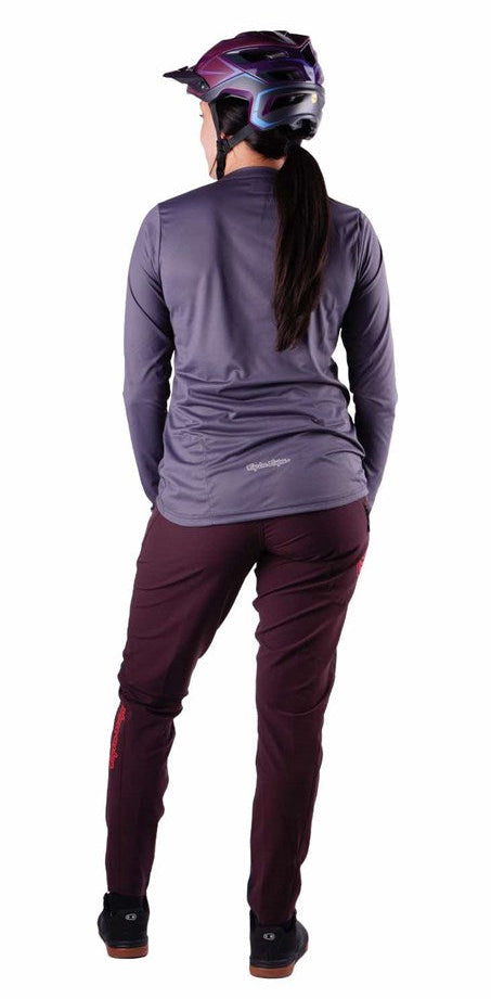 Troy Lee Designs Womens Lilium Pro Long Sleeve Jersey Mono Carbon BACK FACING MODEL