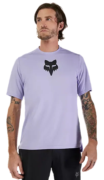 Fox Ranger SS Jersey Fox Head Lilac FRONT FACING MODEL