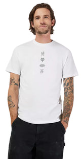 Fox Checkered SS Premium Tee Optic White FRONT FACING MODEL 