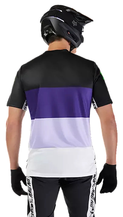 Fox Ranger SS Jersey Grid Black BACK FACING MODEL