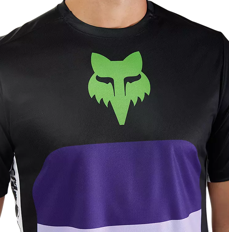 Fox Ranger SS Jersey Grid Black FRONT DETAILS
