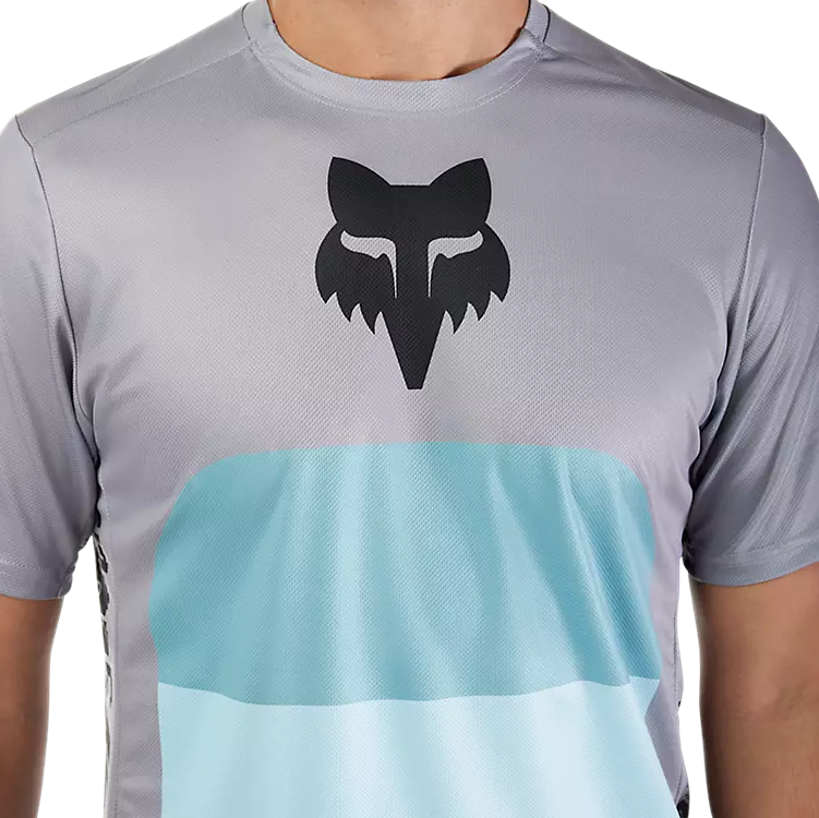 Fox Ranger SS Jersey Grid Steel Gray FRONT DETAILS