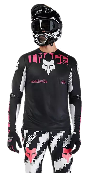 Fox Ranger Long Sleeve Jersey Digi Image Black FRONT FACING MODEL