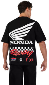 Fox Honda Oversized SS Tee Black BACK FACING MODEL