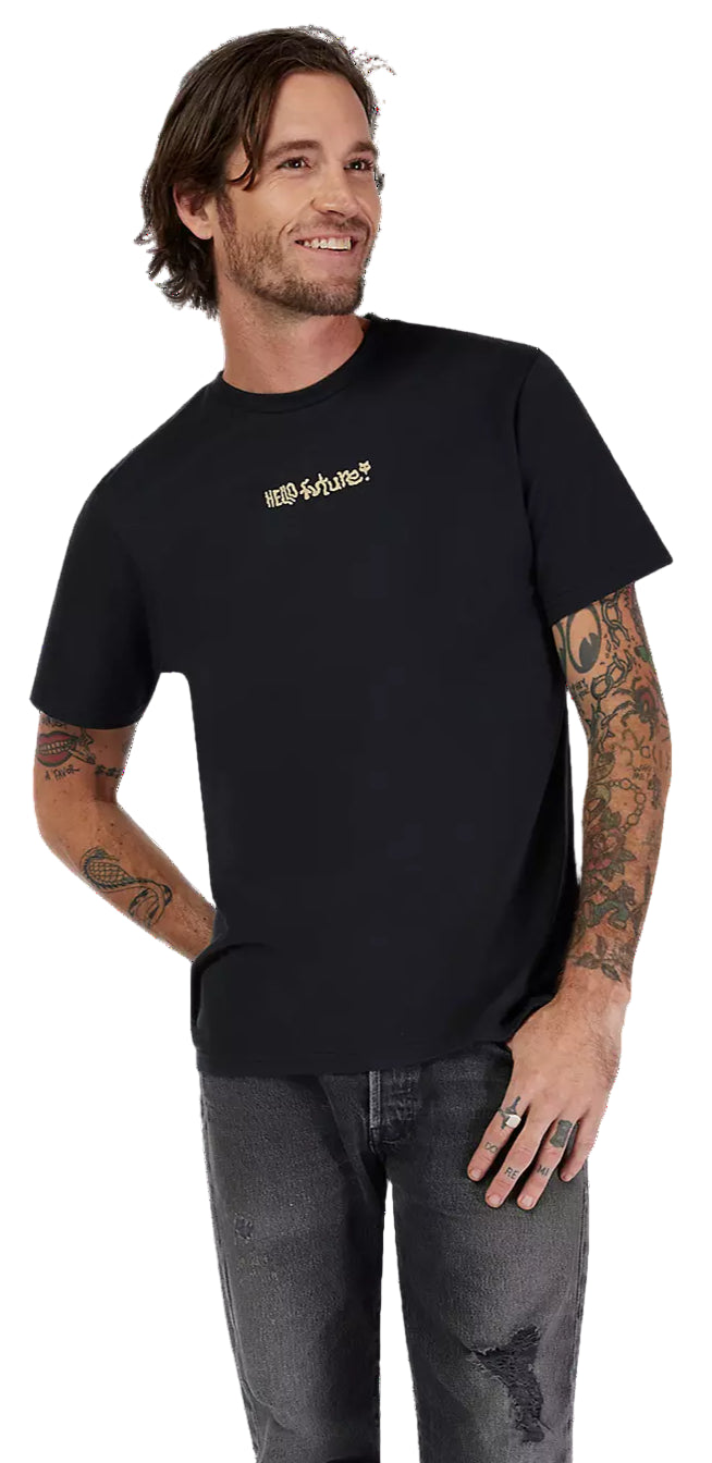 Fox Future SS Premium Tee Black FRONT FACING MODEL