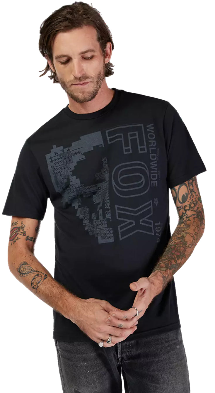 Fox Image Skull SS Premium Tee Black FRONT FACING MODEL