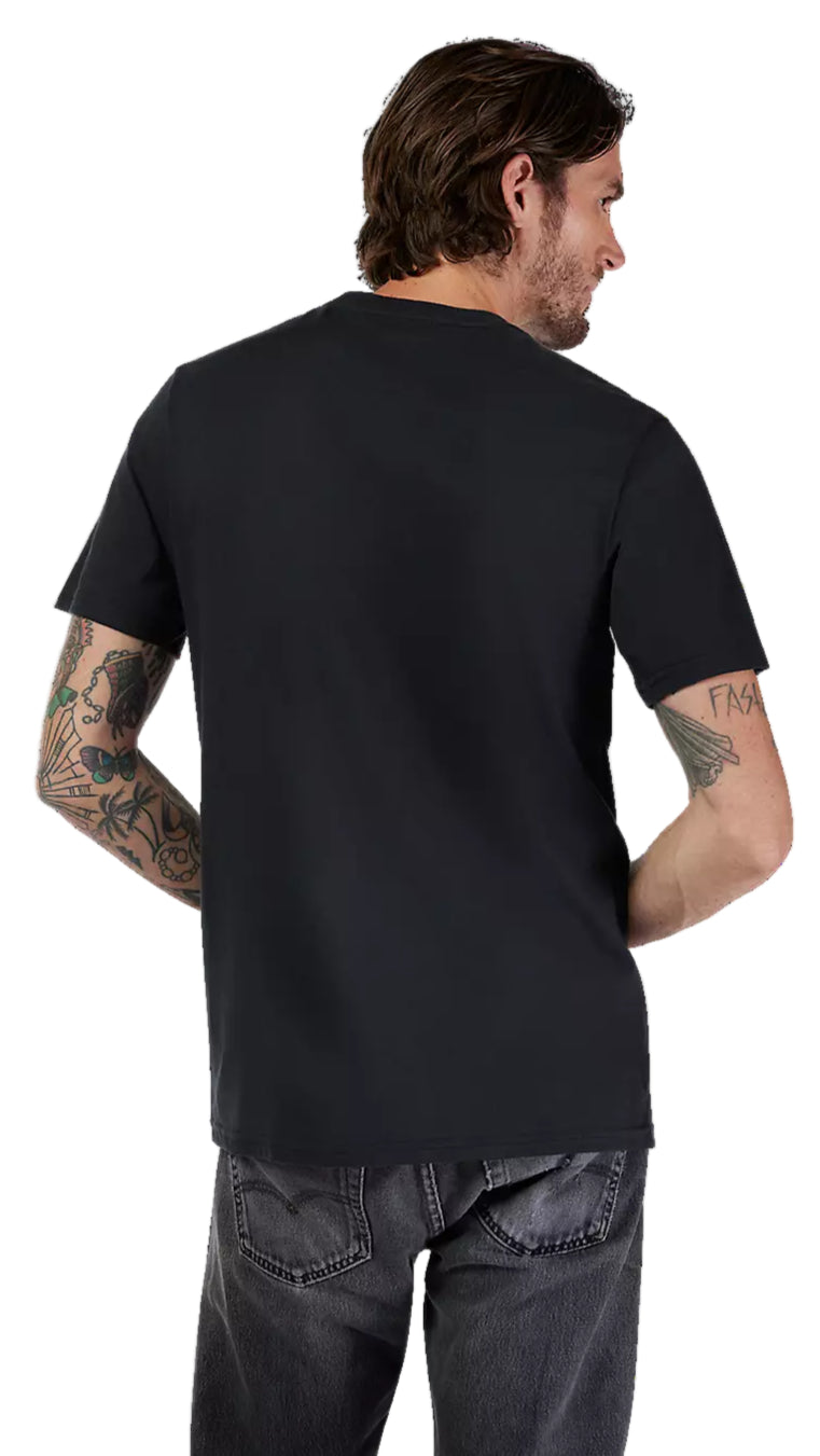 Fox Image Skull SS Premium Tee Black BACK FACING MODEL