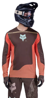 Fox Flexair LS Jersey Elevated Cocoa FRONT FACING MODEL