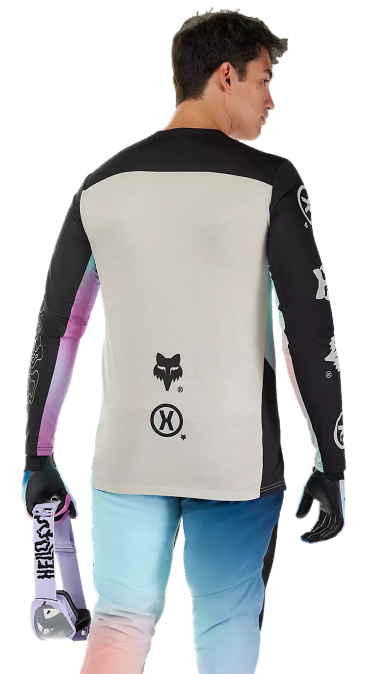 Fox Flexair LS Jersey Hello Future Cream BACK FACING MODEL