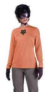 Fox W Ranger LS Jersey Fox Head Coral FRONT FACING MODEL 