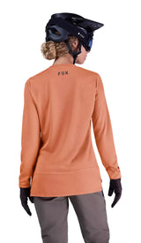Fox W Ranger LS Jersey Fox Head Coral BACK FACING MODEL 