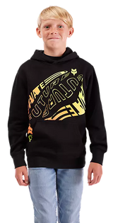 Fox Youth Elevated Fleece Pullover Black FRONT FACING MODEL