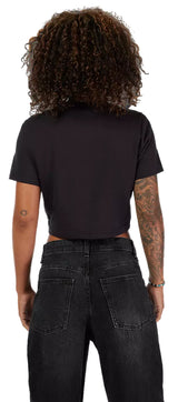 Fox Hello Fox SS Baby Tee Black BACK FACING MODEL