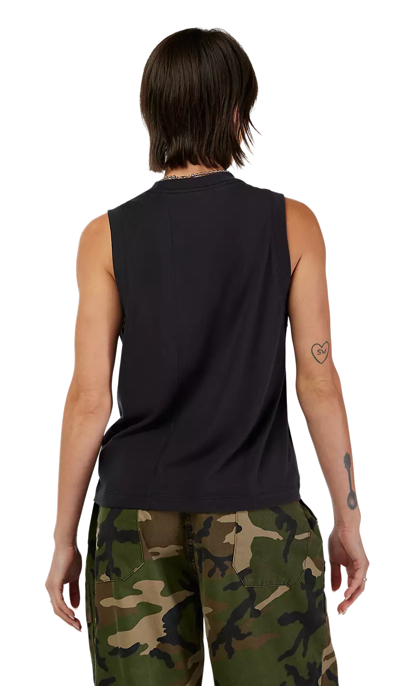 Fox Women's Moto-X Blocked Tank Top Black BACK 