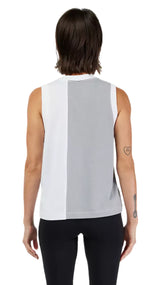 Fox Women's Moto-X Blocked Tank Top White BACK FACING MODEL 