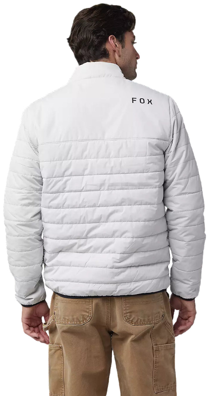 Fox Howell Puffy Jacket Light Grey BACK FACING MODEL