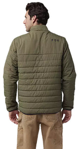 Fox Howell Puffy Jacket Olive Green BACK FACING MODEL