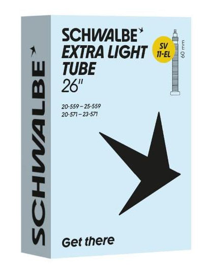 Schwalbe SV11 Extra Light Presta Tube 26" x 0.75 65g 60mm