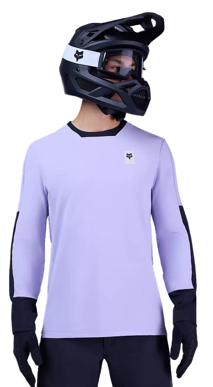 Fox Defend Thermal Jersey Lilac FRONT FACING MODEL 