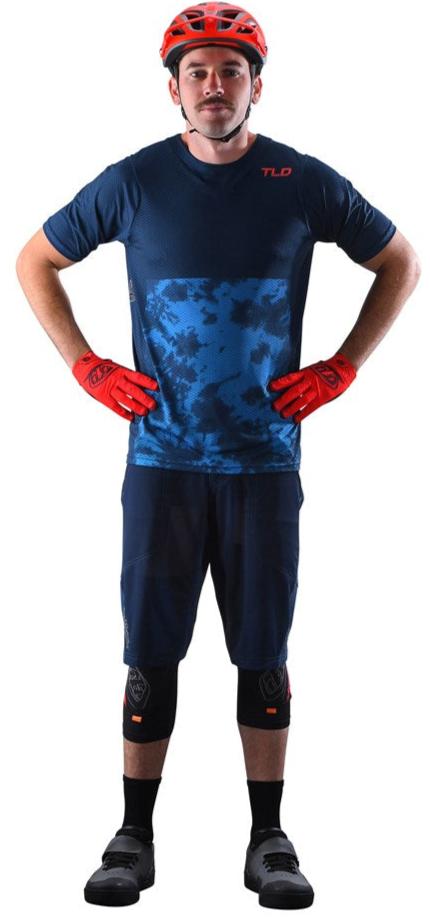 TLD SKYLINE AIR SS JERSEY BREAKS - DARK SLATE BLUE FRONT FACING MODEL
