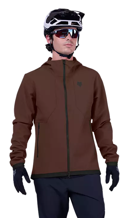 Fox Ranger Fire Hoodie Cocoa FRONT FACING MODEL 