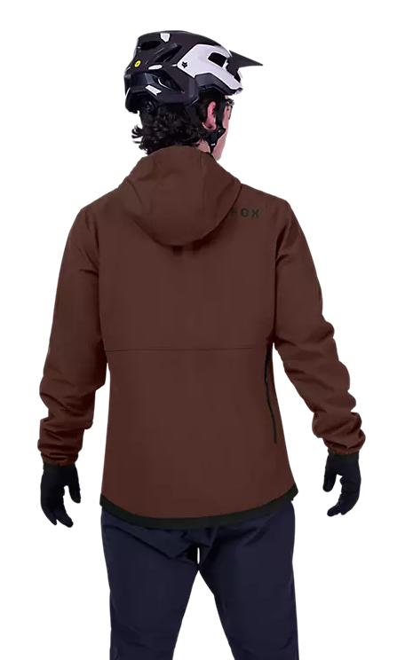 Fox Ranger Fire Hoodie Cocoa BACK FACING MODEL 