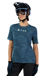 Fox Women's Ranger TruDri Short Sleeve Jersey Dark Vintage FRONT FACING MODEL