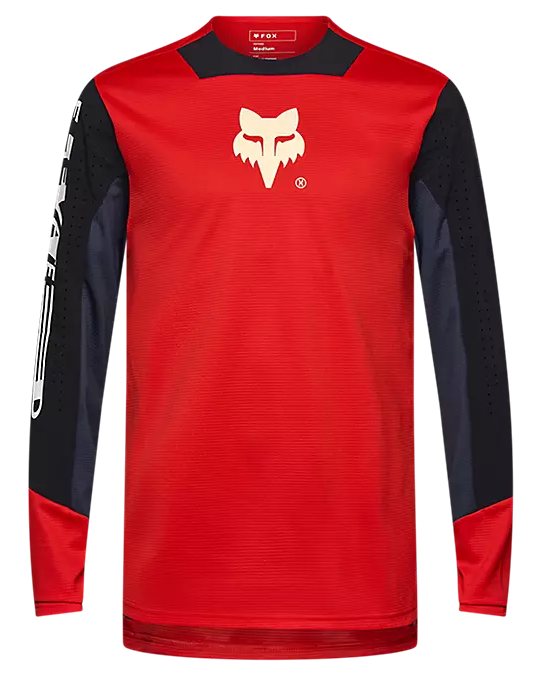 Fox Defend Long Sleeve Jersey Elevated Flo Red FRONT