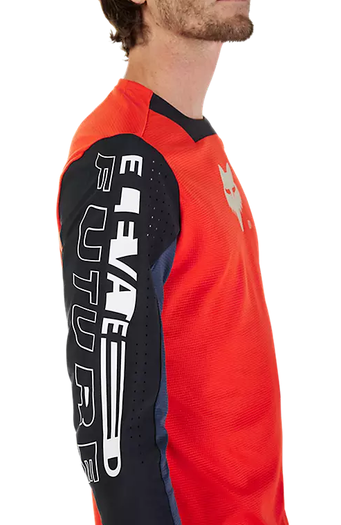 Fox Defend Long Sleeve Jersey Elevated Flo Red DETAILS