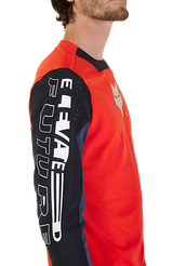 Fox Defend Long Sleeve Jersey Elevated Flo Red DETAILS