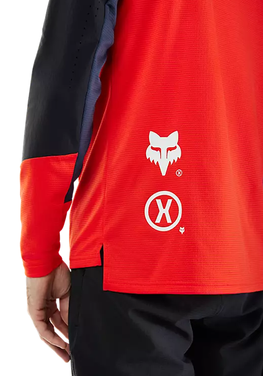 Fox Defend Long Sleeve Jersey Elevated Flo Red DETAILS