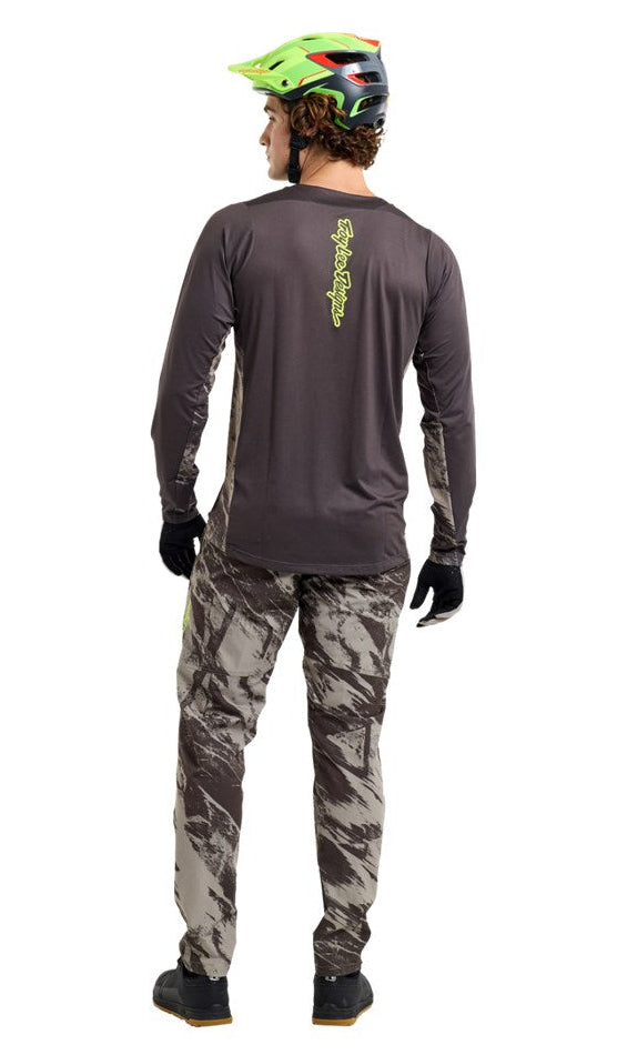 Troy Lee Designs Skyline LS Jersey 25.2 Elemental Dark Earth BACK FACING MODEL