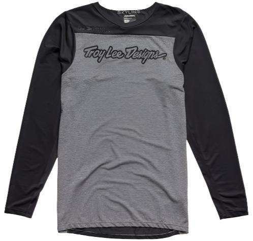 TROY LEE DESIGNS 24.1 SKYLINE LS JERSEY SIGNATURE HTR - GREY / BLACK FRONT
